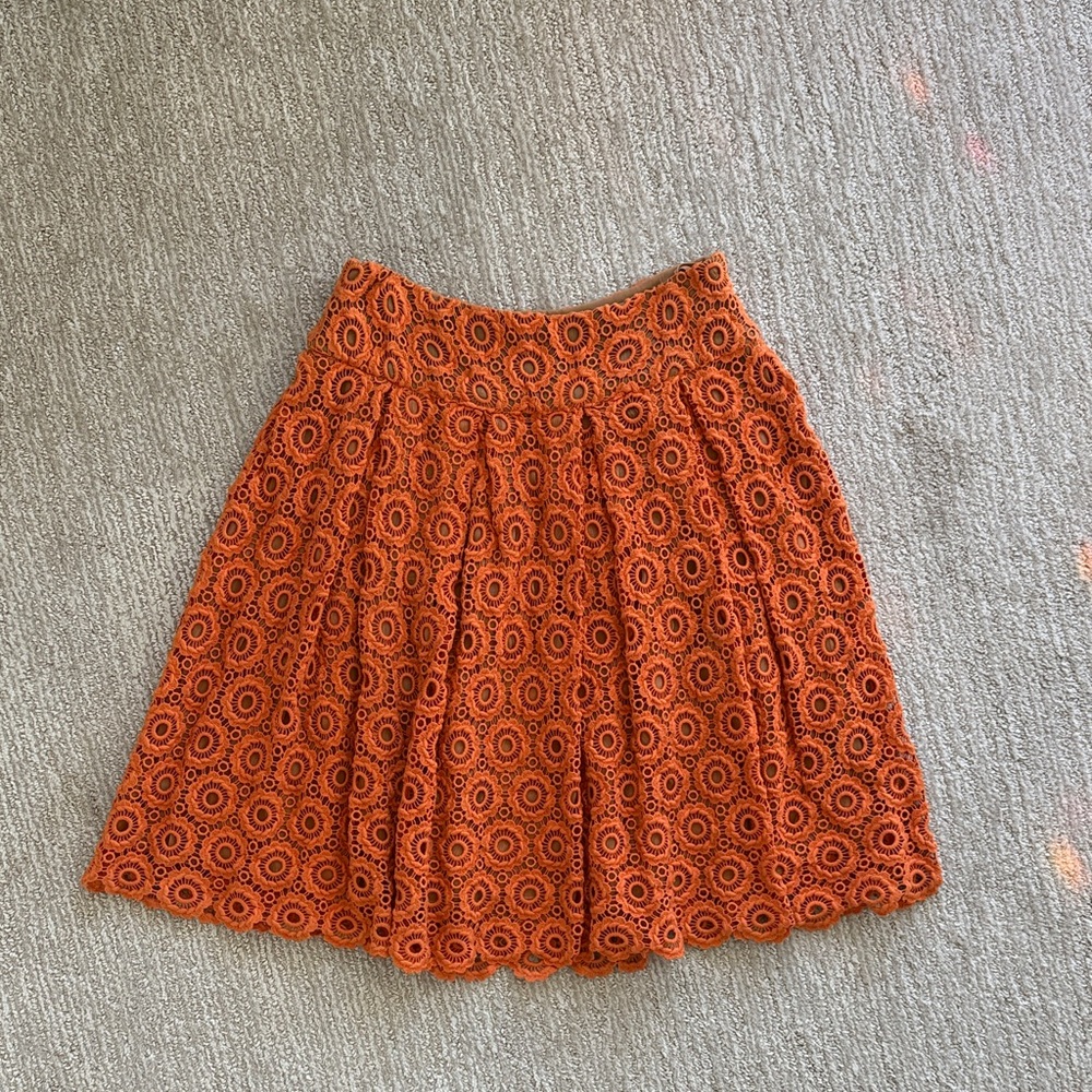 Moulinette Soeurs Vibrant Orange A-Line Skirt